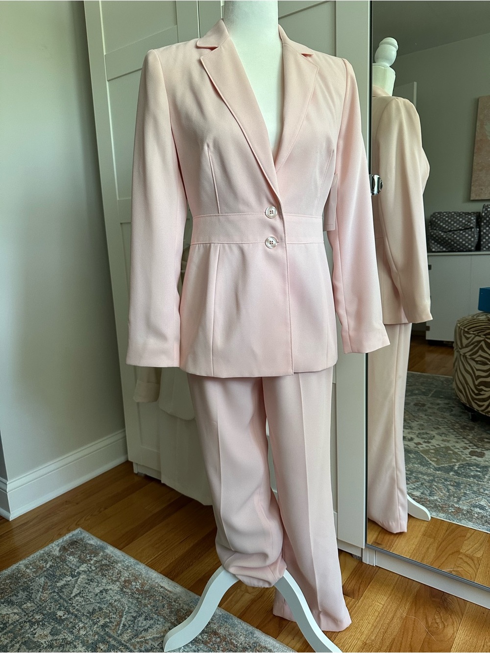 Moda International Blush Pink Blazer and Pants - Petite